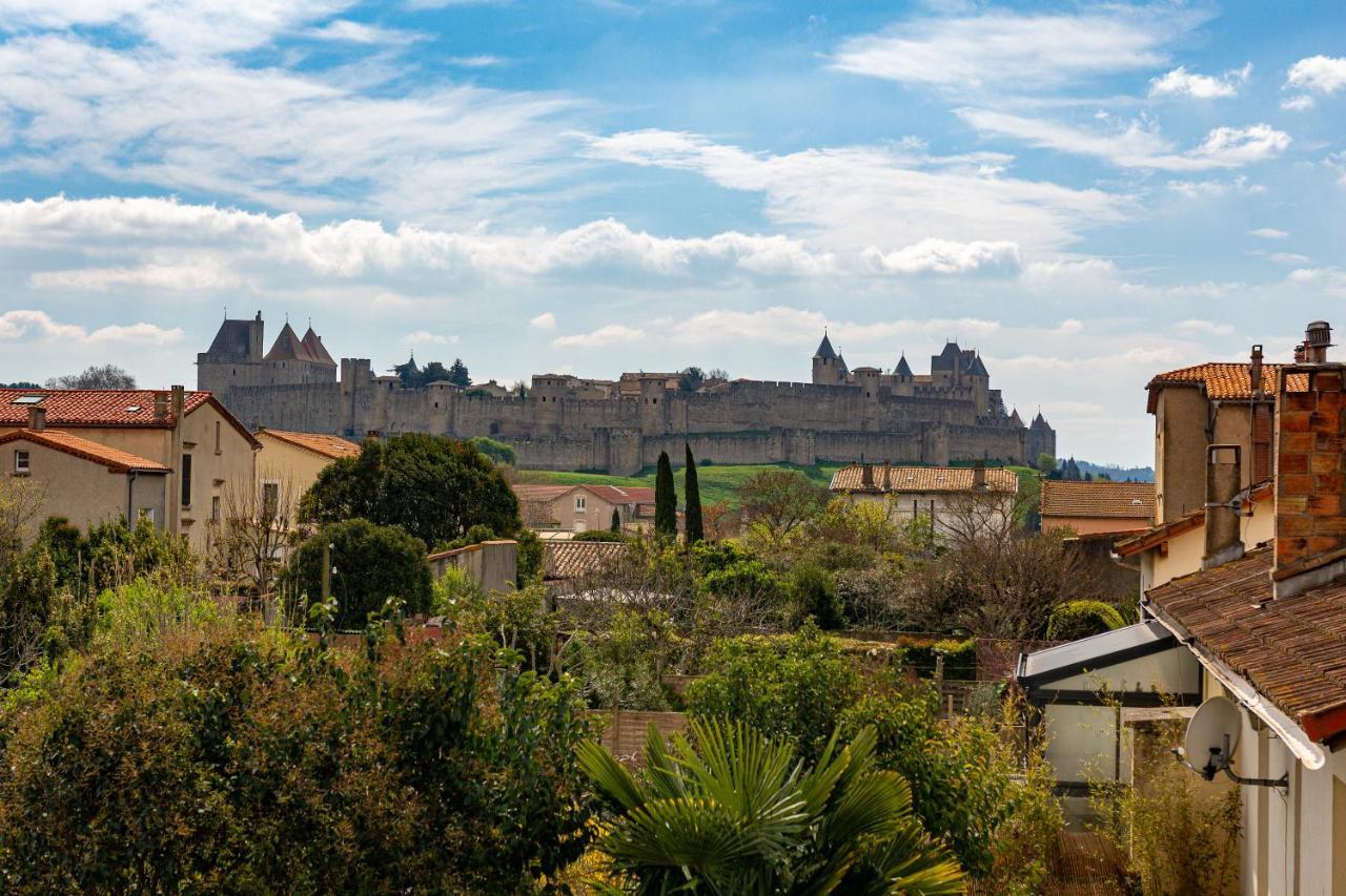 Maison, Piscine & Vue Sur La Cite De การ์กาซอน ภายนอก รูปภาพ
